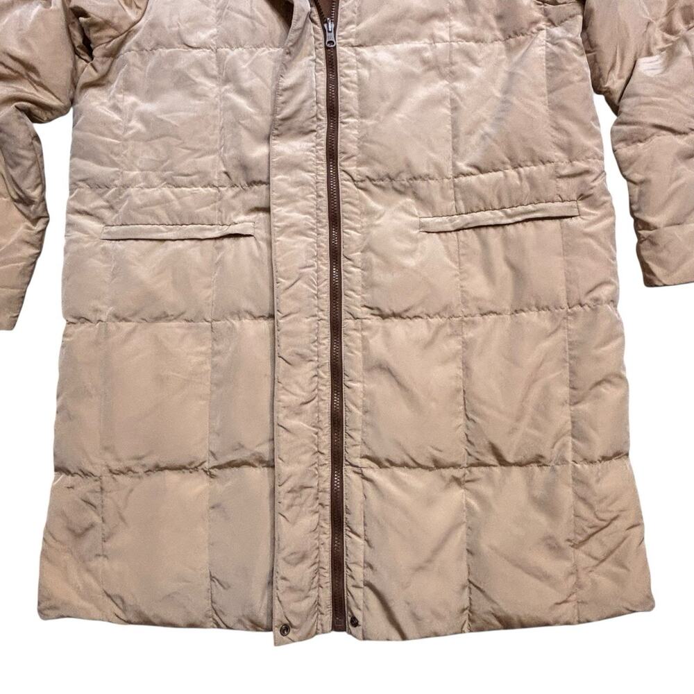 Max Mara Weekend Reversible Long Down Puffer Coat Tan & Mocha Brown Women's 10 - Picture 2 of 11